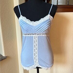 Women's Blue Lace Trim Camisole